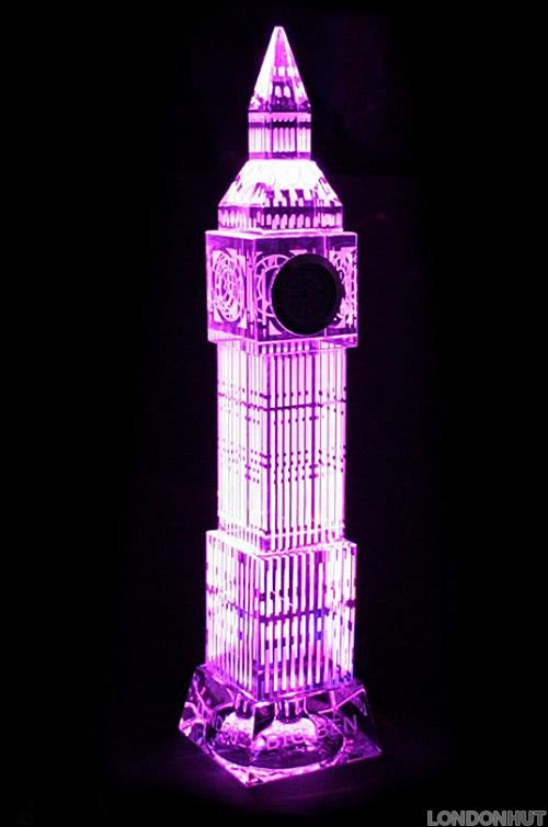 London Big Ben Crystal  with changing lights Souvenir Gift 12cm 