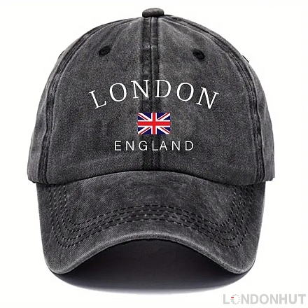 Black Embroidered Union Jack Flag Baseball Cap