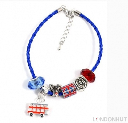 Blue Union Jack Charm Bracelet