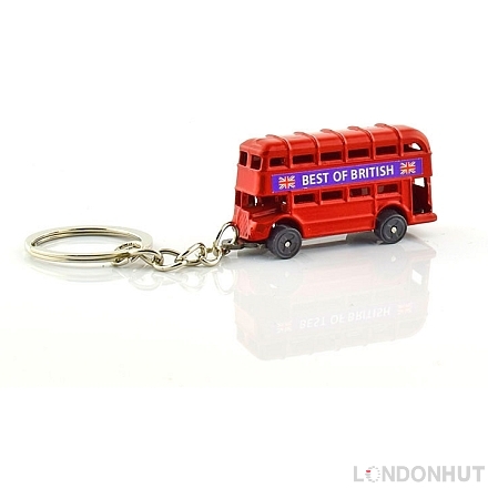 Diecast Metal London Red Double Decker Bus Keyring