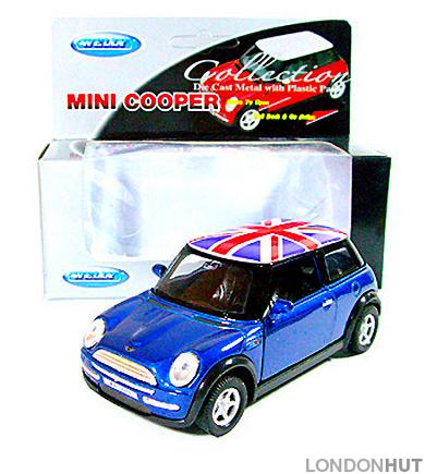 Diecast Metal Model Modern Blue Union Jack Mini Cooper Car