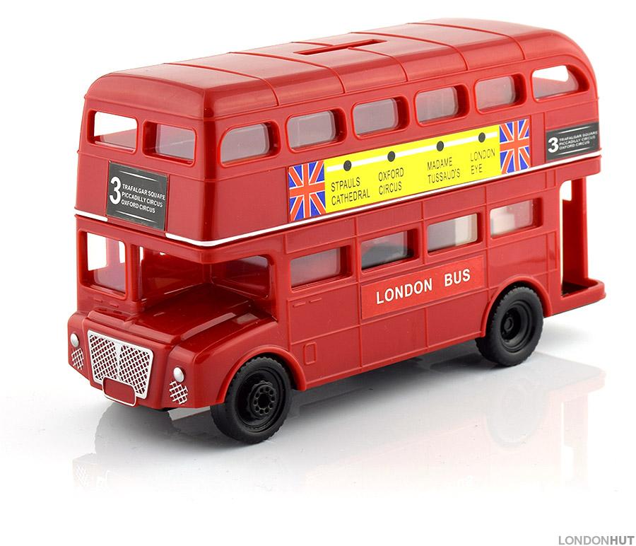 Large Red Double Decker Bus Money Box