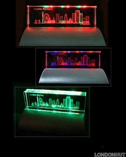 London Skyline Crystal with Light Stand