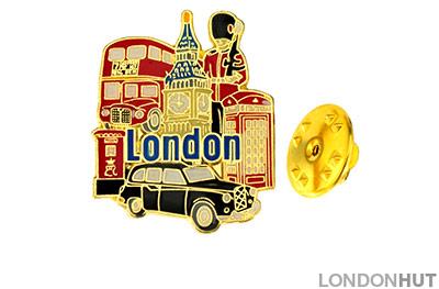 Metal Lapel Pin Badge with London Collage