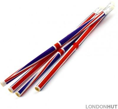 Pack of Four UK Souvenir Union Jack Pencils