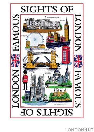 Sights of London City Tea Towel