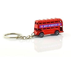 Diecast Metal London Red Double Decker Bus Keyring