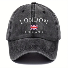 Black Embroidered Union Jack Flag Baseball Cap