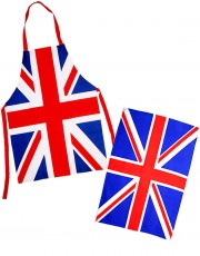 Union Jack UK Flag Cotton Tea Towel and Apron Set