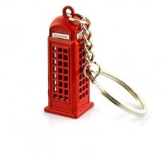 Diecast Metal Red London Telephone Box Keyring