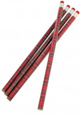 Four Scottish Souvenir Tartan Pencils
