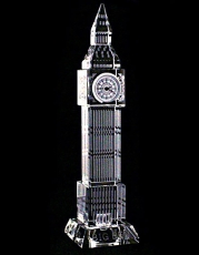 Crystal London Big Ben Replica with Real Clock