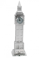 Light Up London Big Ben Clock with Silver Plated Facing