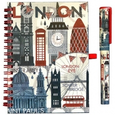Abstract London Note Book and Pen Set