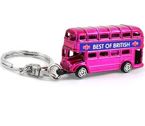 Pink Bus Keyring