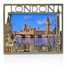 Pewter Metal London Souvenir Photo Frame
