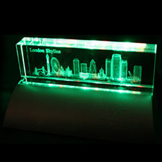 London Skyline Crystal with Light Stand