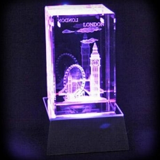 London Crystal with Colour Changing Light Stand