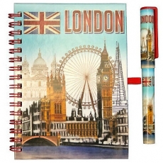 London Blue Skies Note Book & Pen
