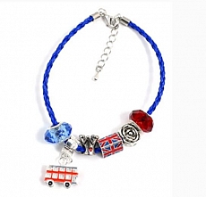 Blue Union Jack Charm Bracelet
