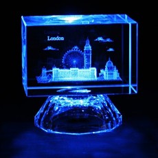London Laser Art Crystal with Colour Changing Lights
