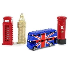 Four Diecast Metal London Fridge Magnets