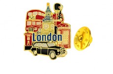 Metal Lapel Pin Badge with London Collage