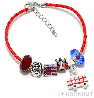 Union Jack Bus Charm Bracelet