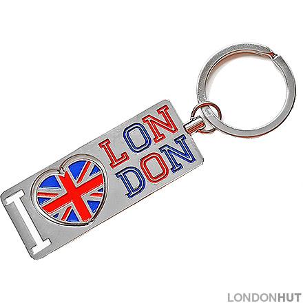 Union Jack Heart Spinner Keyring