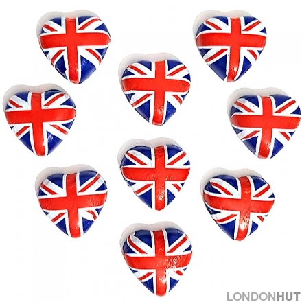 10 Union Jack Heart Chocolates