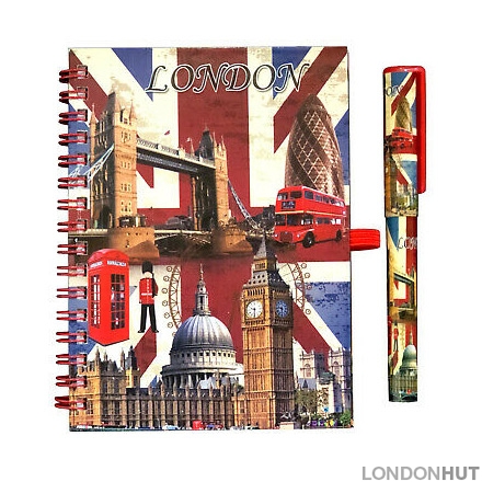 Union Jack London Notebook and Pen