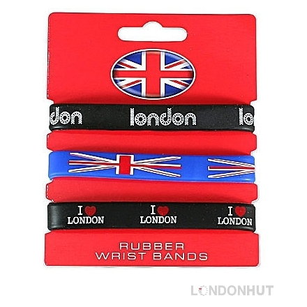 3 Souvenir London and Union Jack Wristbands