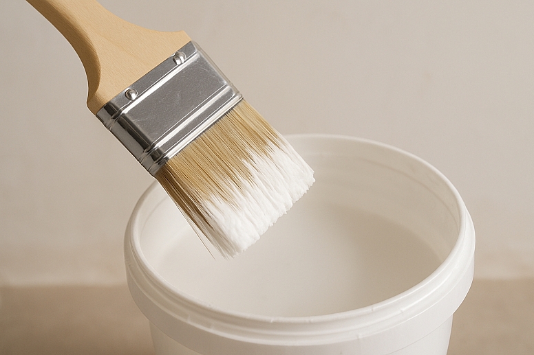 brush above paint can
