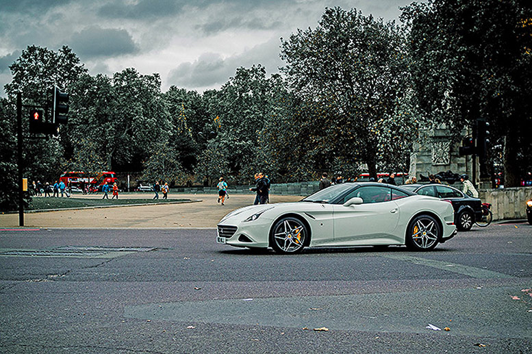 A posh car in London