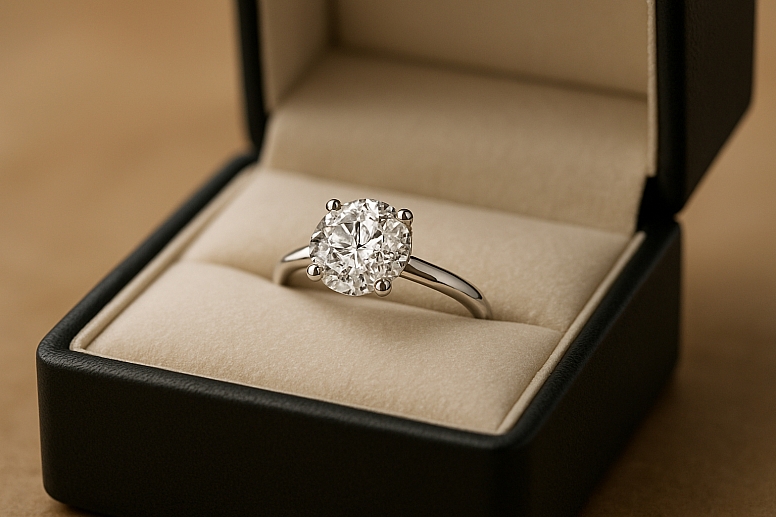 engagement ring in jewelry box