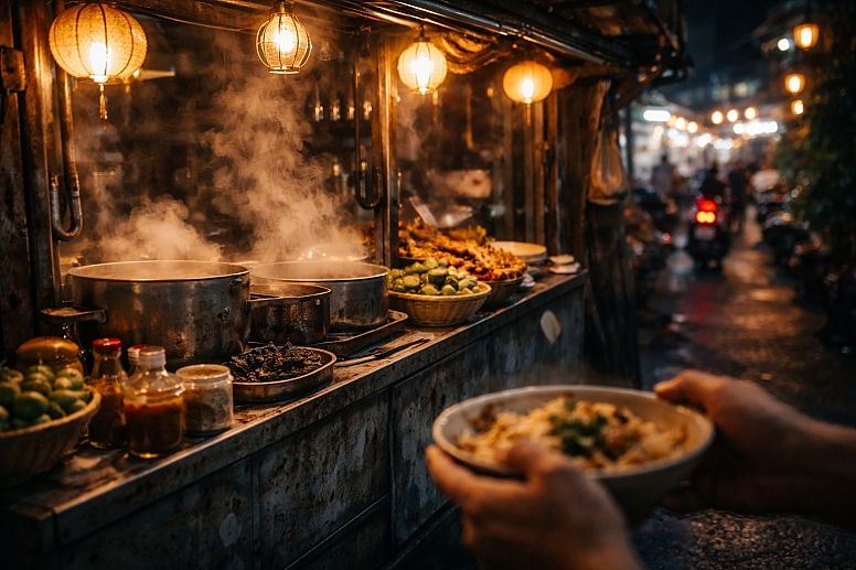 evening street food in bangkok