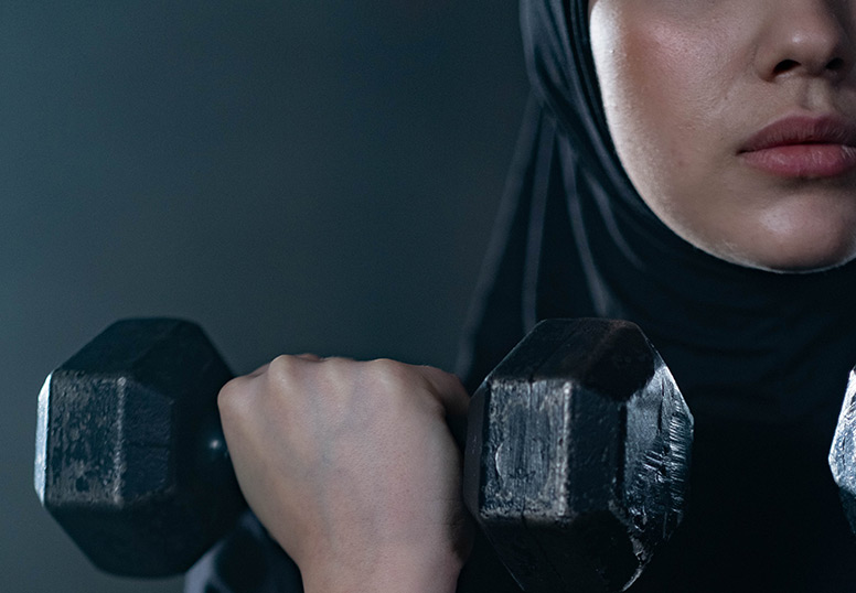 Lifting weights in London