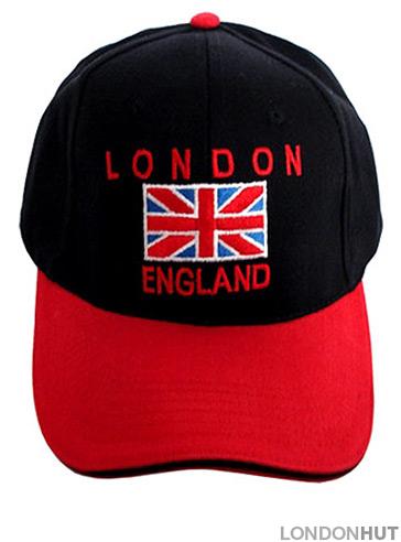 Red and Black Union Jack Baseball Cap