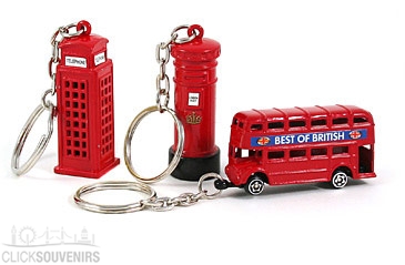 3 Die Cast Metal London Keyrings