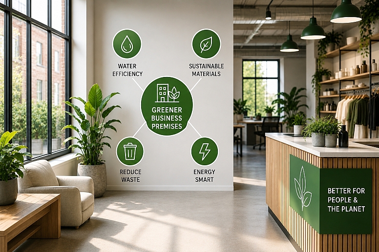 sustainable workspace with eco design elements